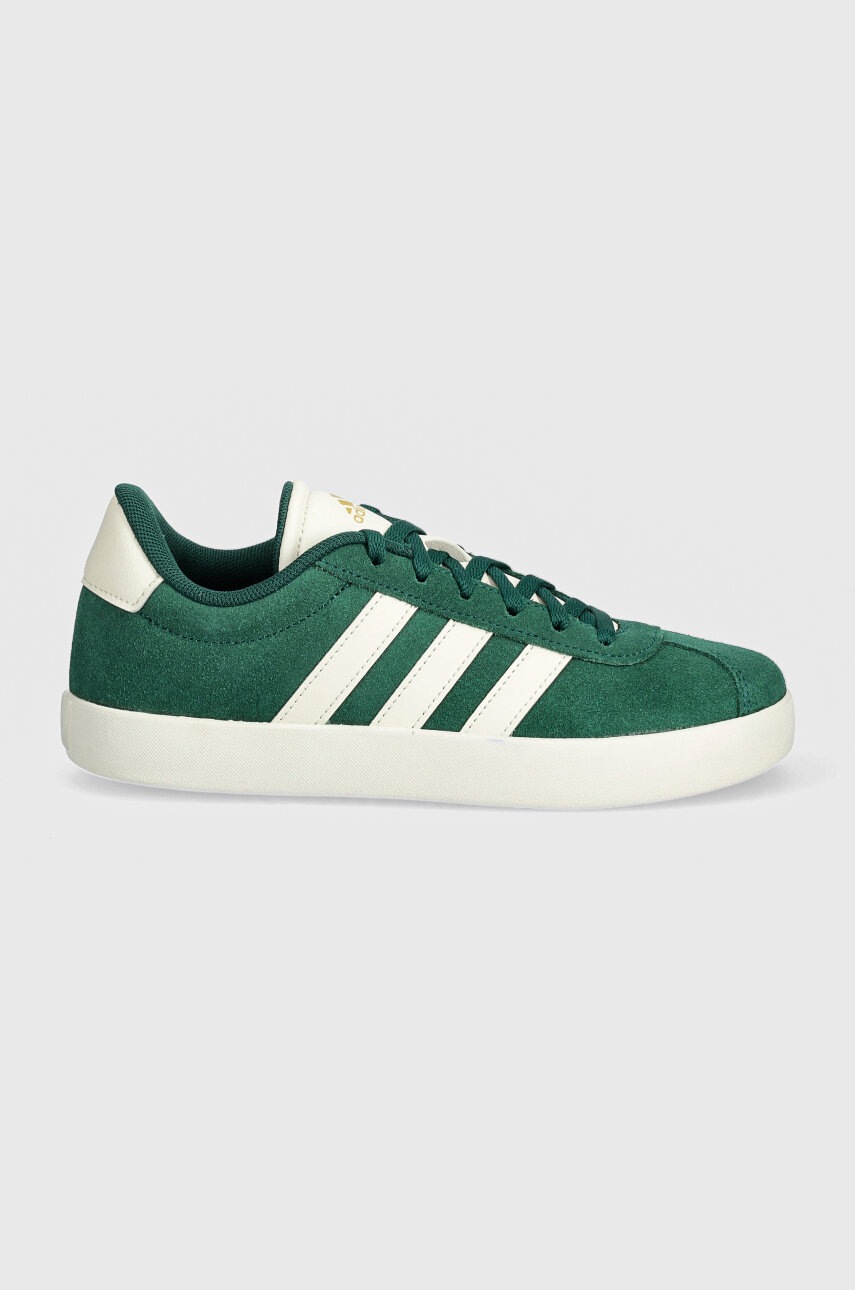 Детские замшевые кроссовки adidas VL COURT 3.0 цвет зелёный ID6309
