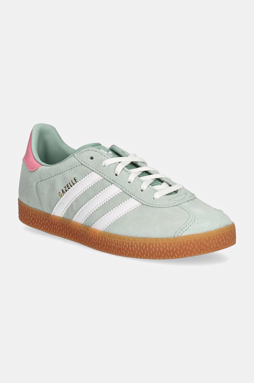 adidas Originals sneakers de piele întoarsă pentru copii GAZELLE culoarea verde, IG9152