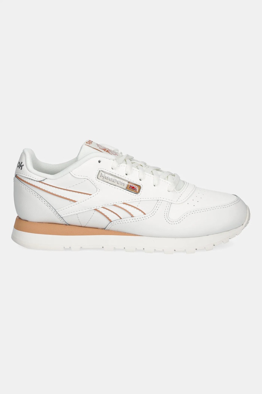 Кожаные кроссовки Reebok Classic CLASSIC LEATHER цвет бежевый 100208281 Кожаные кроссовки Reebok Classic CLASSIC LEATHER цвет бежевый 100208281