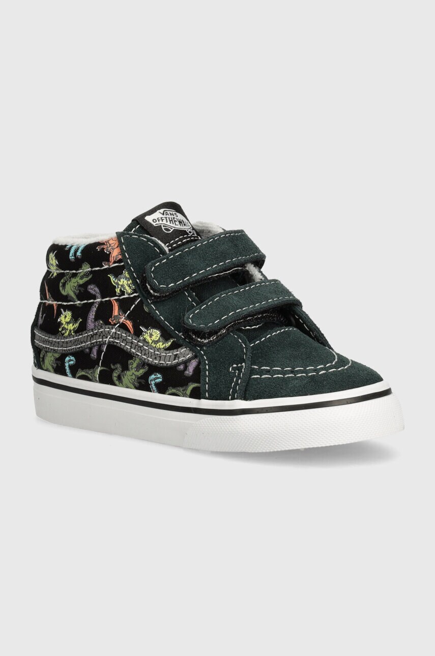Vans adidasi de piele intoarsa pentru copii SK8-Mid Reissue culoarea verde, VN000CQ0BS51