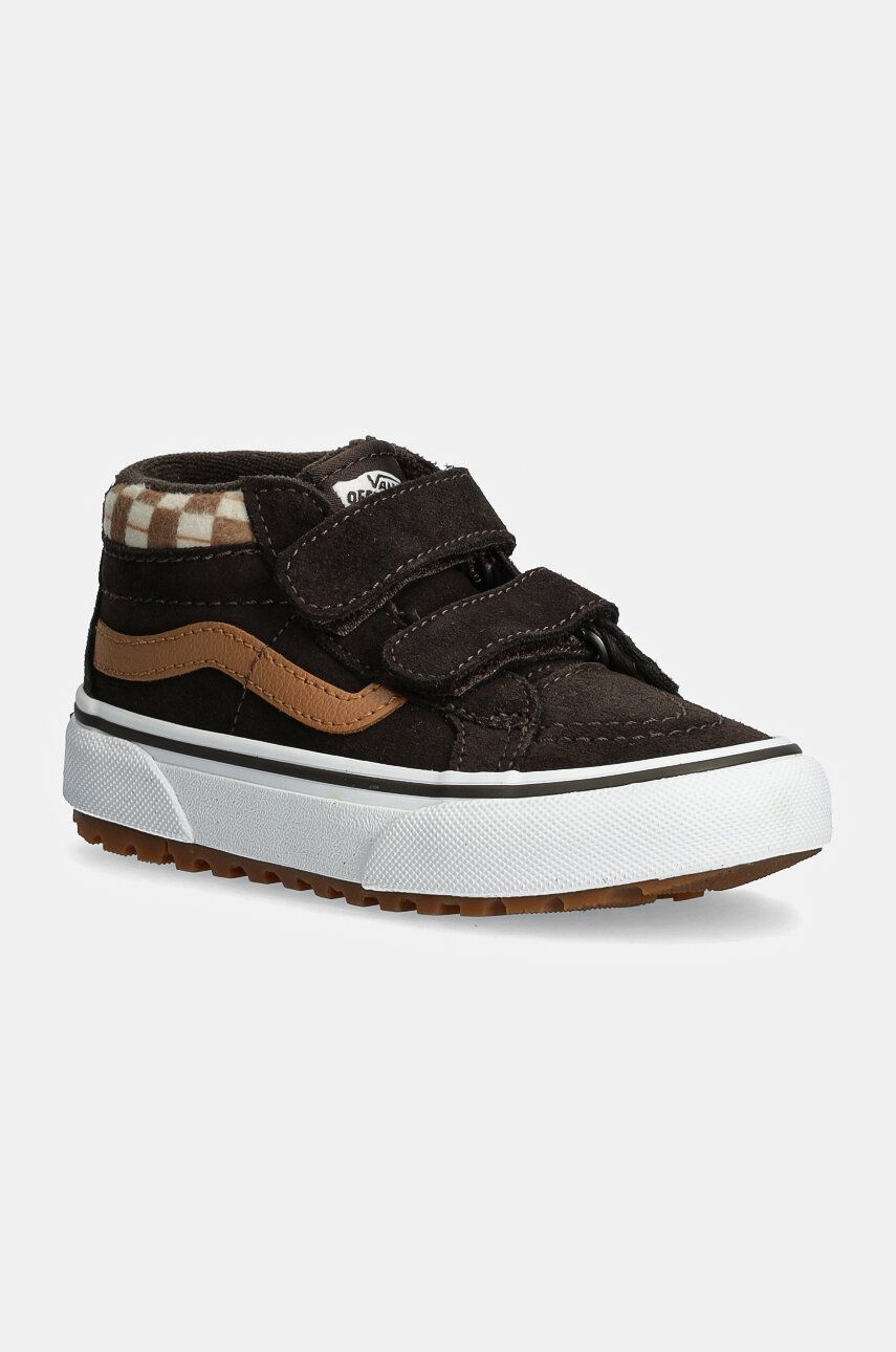 Vans adidasi de piele intoarsa pentru copii MTE SK8-Mid Reissue culoarea maro, VN000D10BF21