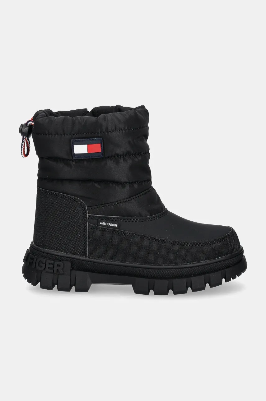 Дитячі чоботи Tommy Hilfiger колір чорний T3X5-33715