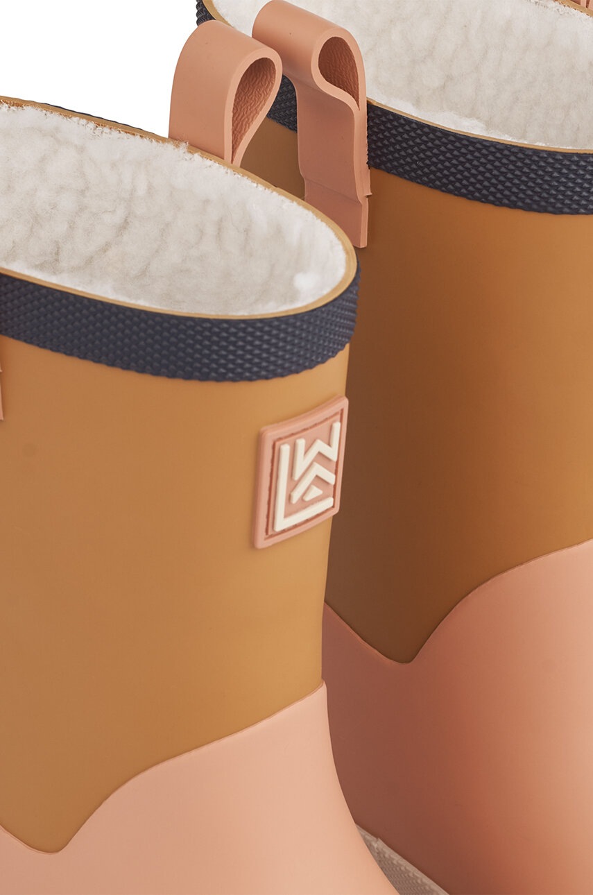 Детские резиновые сапоги Liewood Sasha Thermo Rainboot цвет зелёный LW19376