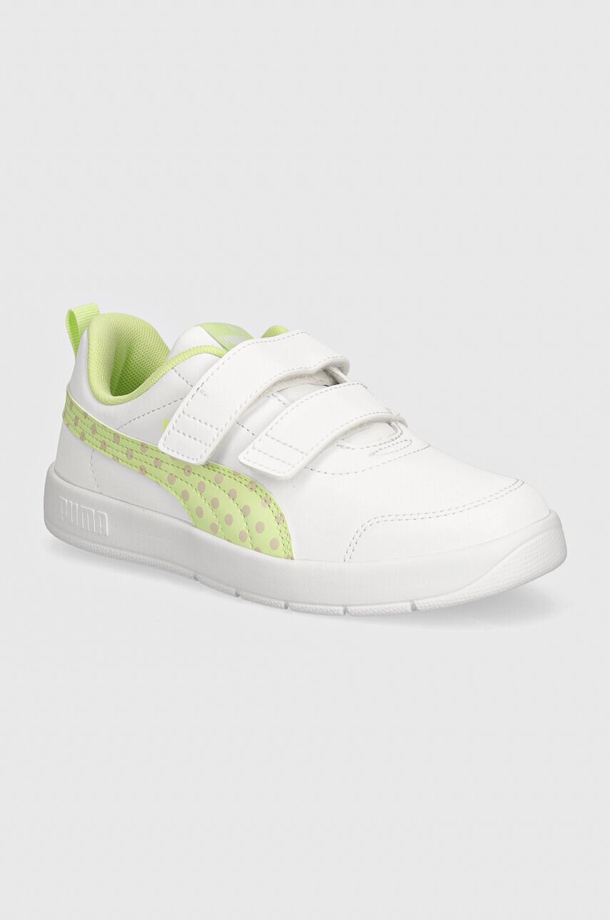Puma sneakers pentru copii Courtflex V3 Dotty culoarea verde, 398758