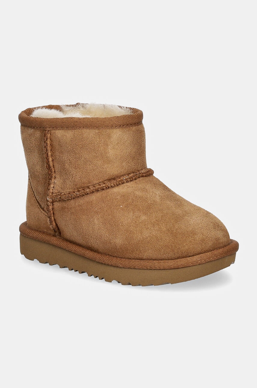 UGG cizme de zapada din piele intoarsa CLASSIC MINI II culoarea maro, 1017715T