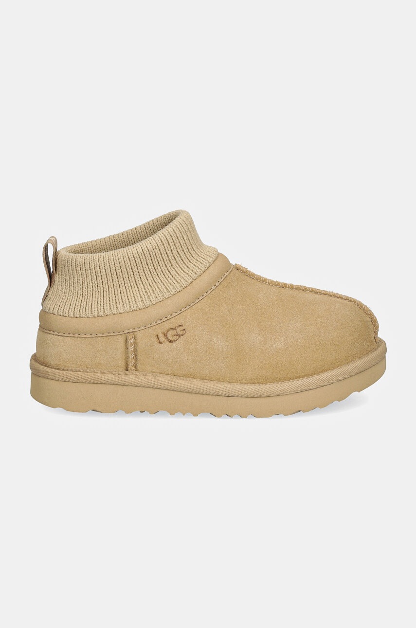 Детские замшевые сапоги UGG CLASSIC ULTRA STRETCH CUFF цвет бежевый 1157702T