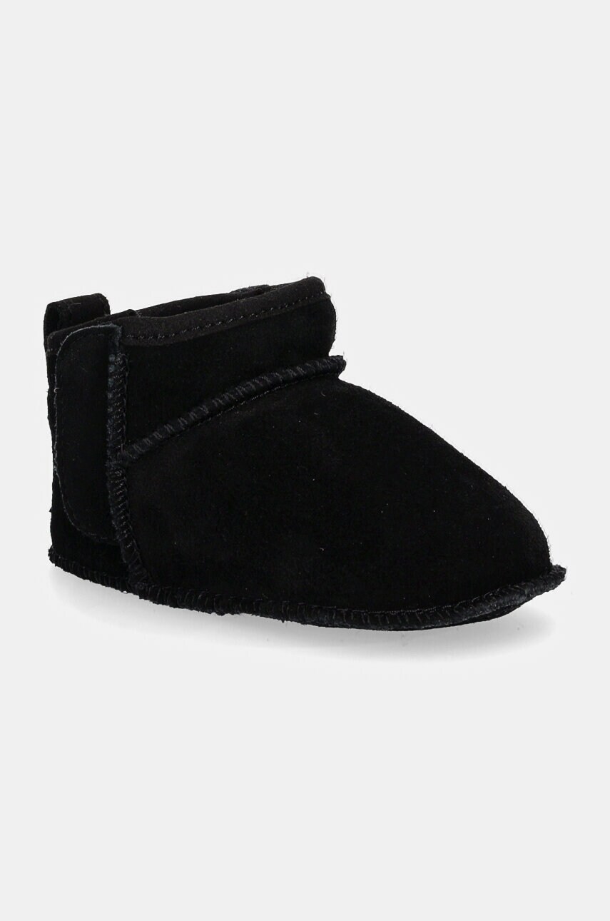UGG pantofi din piele intoarsa pentru bebe BABY CLASSIC ULTRA MINI culoarea negru, 1157690I