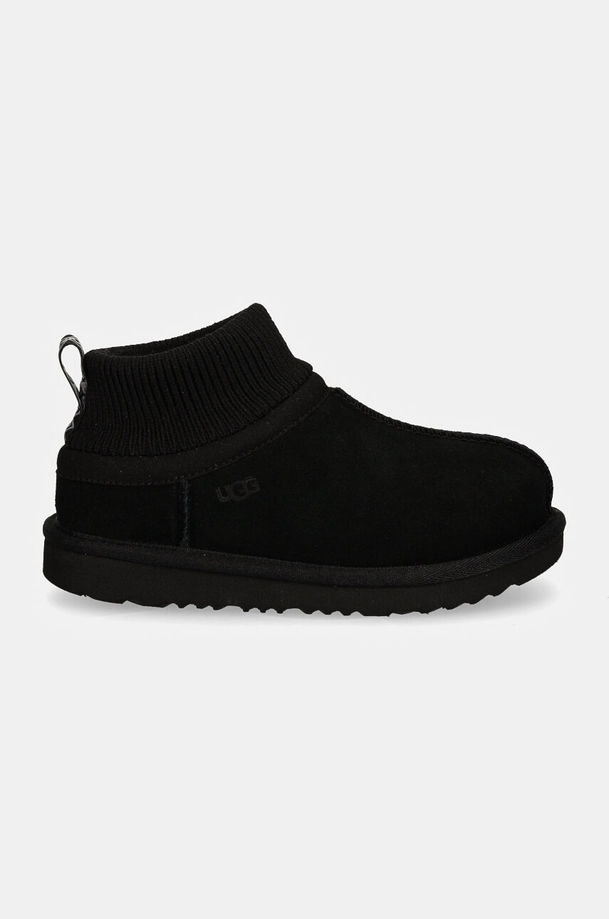 Детские замшевые сапоги UGG KIDS' CLASSIC ULTRA STRETCH CUFF цвет чёрный 1157702K