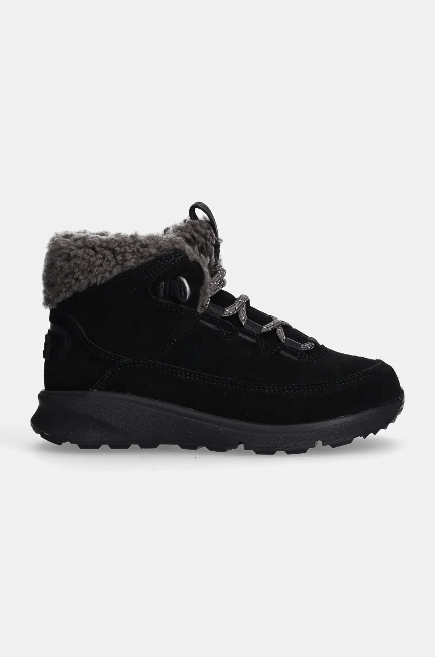 Детские замшевые зимние ботинки UGG TERRETRAIL COZY LACE цвет чёрный 1157574K