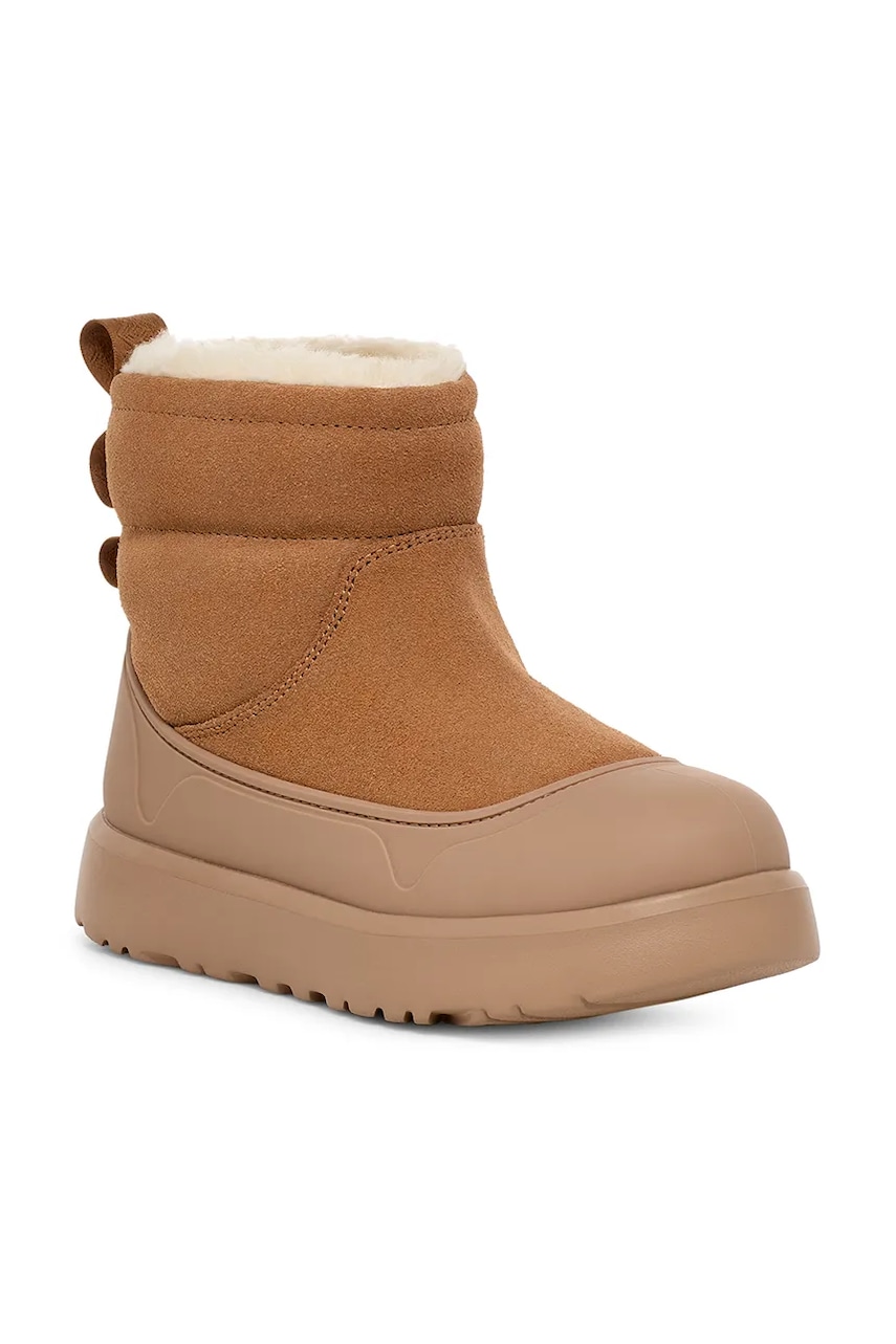 Детские замшевые сапоги UGG KIDS CLASSIC MINI MOD цвет коричневый 1157691K Детские замшевые сапоги UGG KIDS CLASSIC MINI MOD цвет коричневый 1157691K
