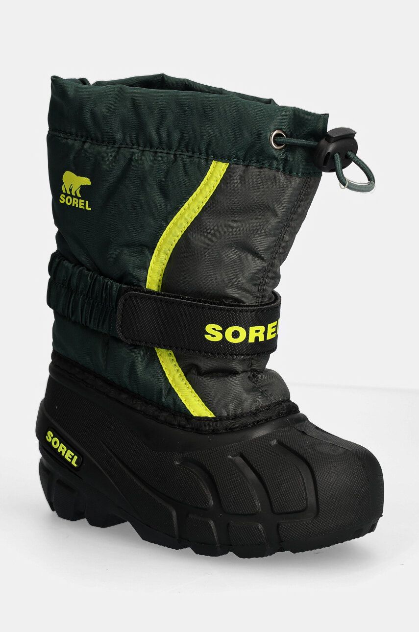 Sorel cizme de iarna copii CHILDRENS FLURRY BO culoarea verde, 2114082