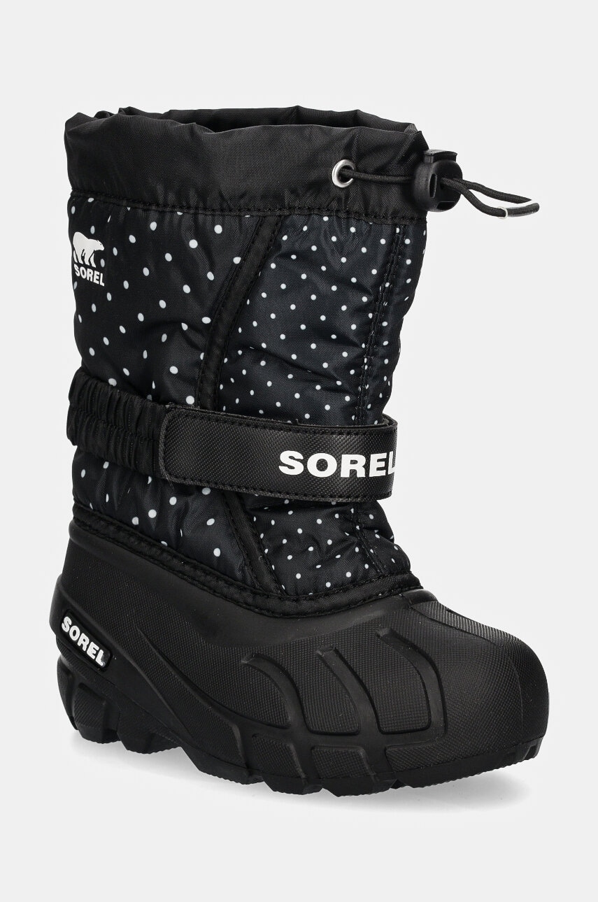 Sorel cizme de iarna copii CHILDRENS FLURRY BO culoarea negru, 2114092 Sorel cizme de iarna copii CHILDRENS FLURRY BO culoarea negru, 2114092