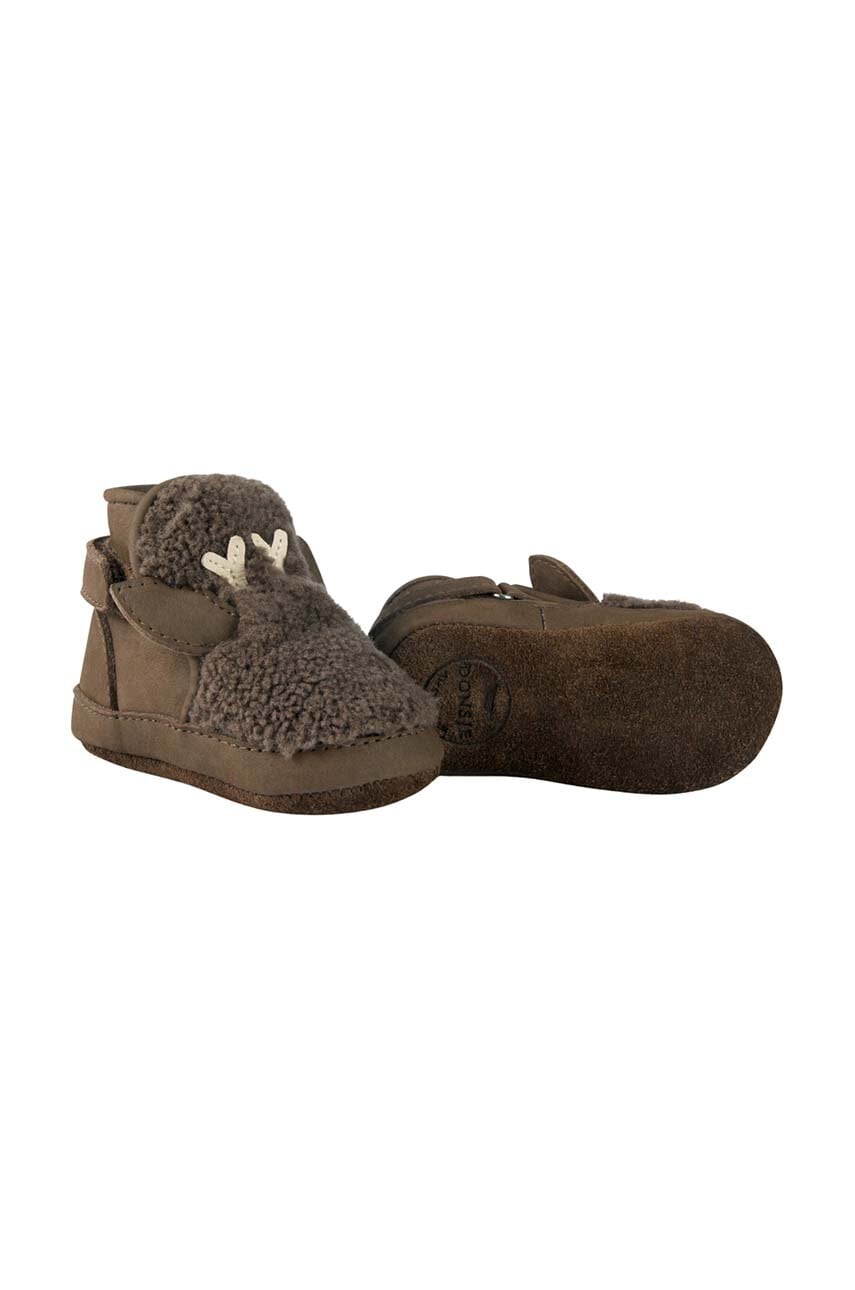 Donsje pantofi pentru bebelusi Richy Booties Stag culoarea maro, 1033807