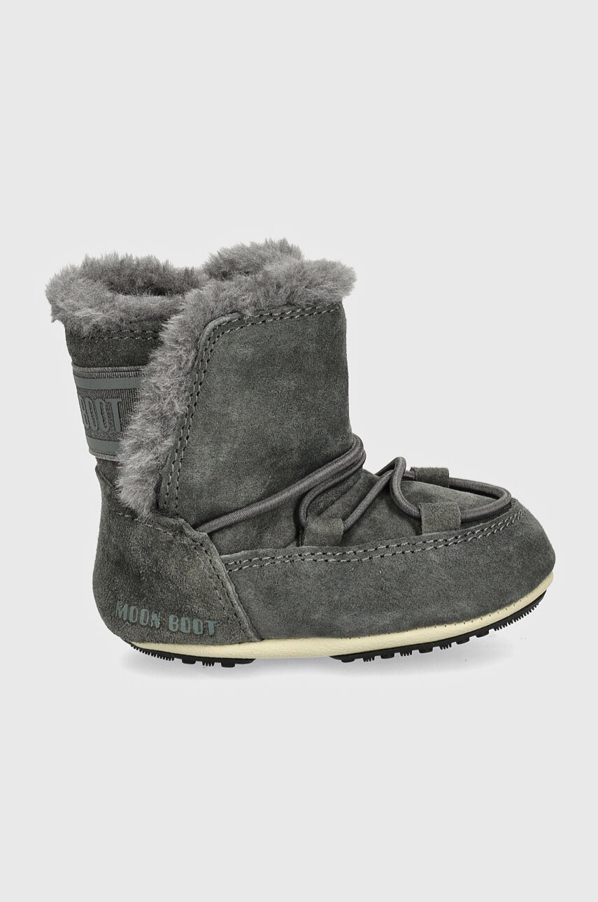 Детские замшевые сапоги Moon Boot CRIB SUEDE цвет серый 80D3401030