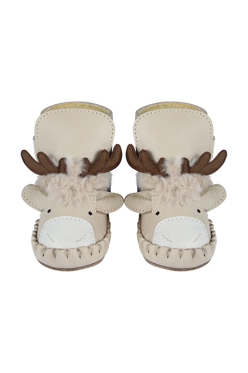 Кожаные кроссовки для младенцев Donsje Kapi Exclusive Booties Reindeer цвет бежевый 1028119 Кожаные кроссовки для младенцев Donsje Kapi Exclusive Booties Reindeer цвет бежевый 1028119