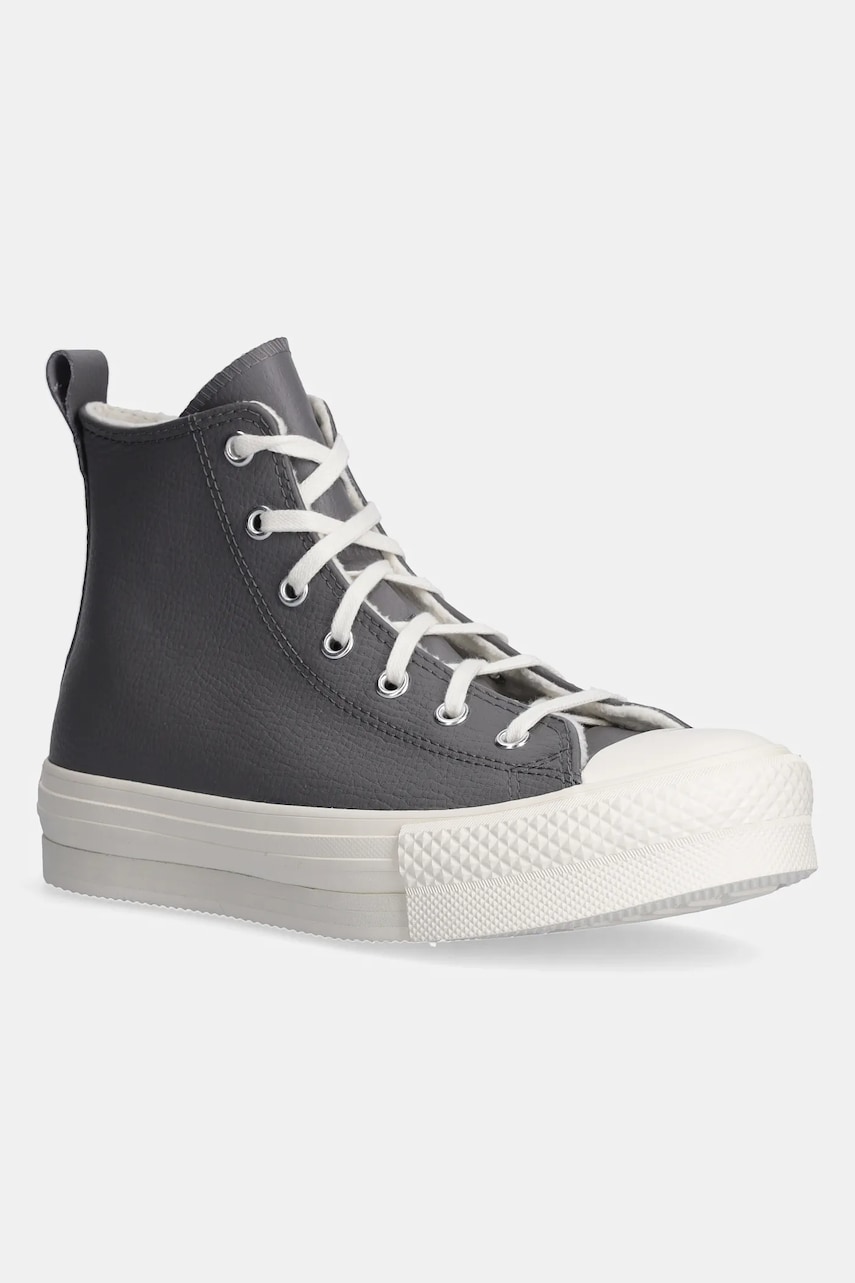 Converse tenisi de piele pentru copii CHUCK TAYLOR ALL STAR EVA LIFT culoarea gri, A09259C Converse tenisi de piele pentru copii CHUCK TAYLOR ALL STAR EVA LIFT culoarea gri, A09259C