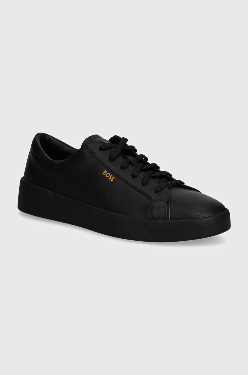 Levně Kožené sneakers boty BOSS Belwar černá barva, 50522865