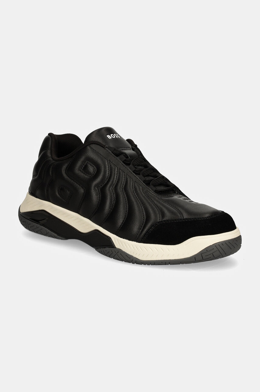 BOSS sneakers din piele Courtstride culoarea negru, 50523190