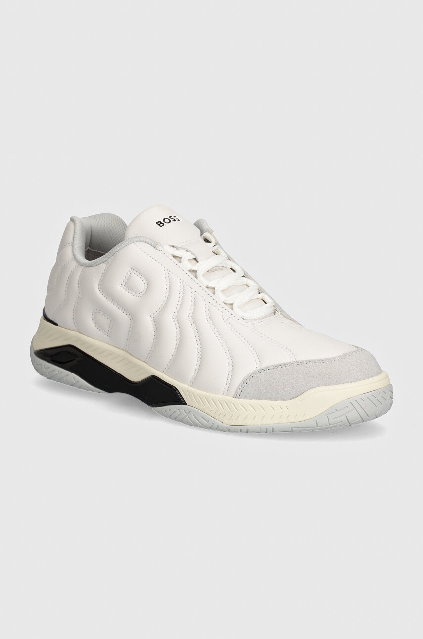 BOSS sneakers din piele Courtstride culoarea gri, 50523190