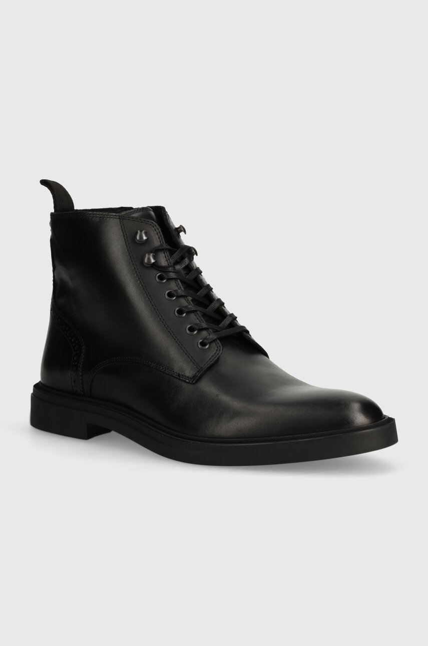 BOSS pantofi inalti de piele Calev barbati, culoarea negru, 50523023 BOSS pantofi inalti de piele Calev barbati, culoarea negru, 50523023
