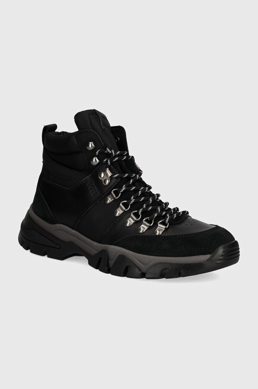 BOSS pantofi Chester barbati, culoarea negru, 50523901