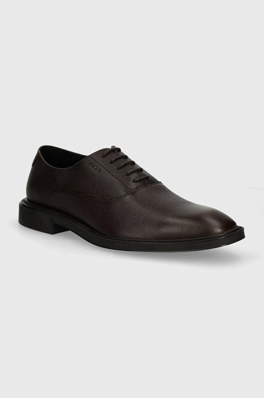 HUGO pantofi de piele Gryff barbati, culoarea maro, 50522975