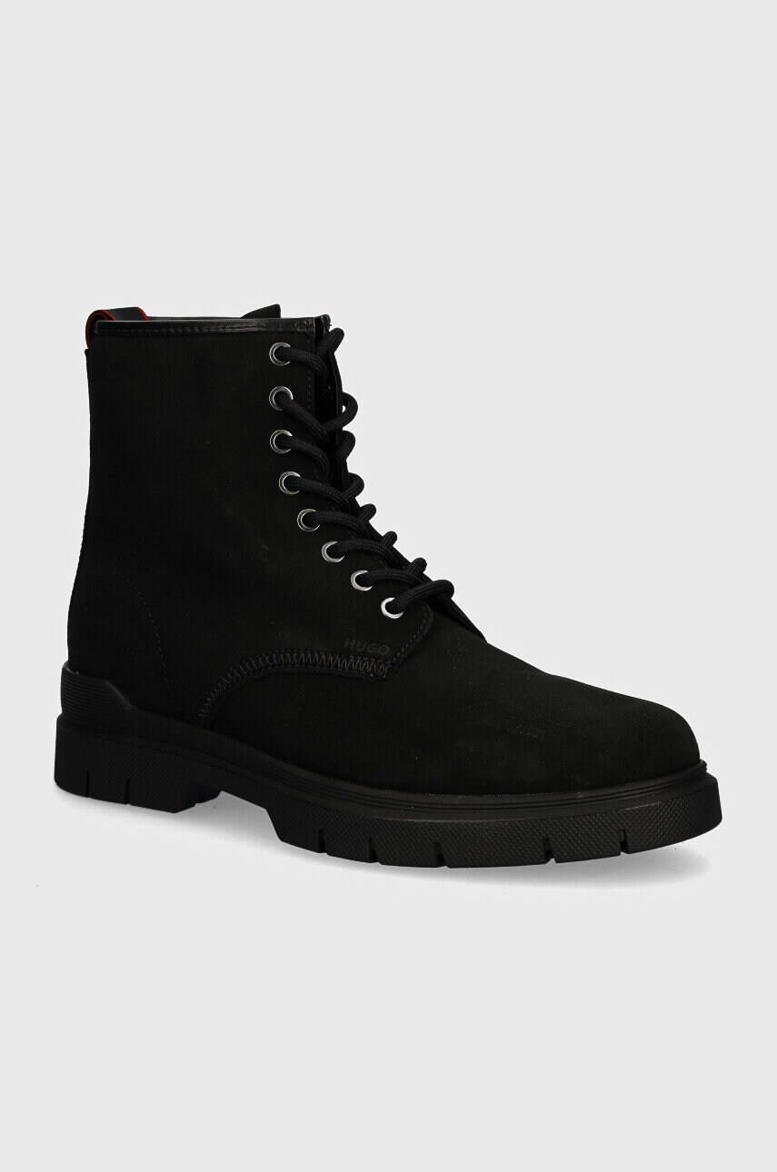 HUGO ghete de piele Ryan barbati, culoarea negru, 50522981
