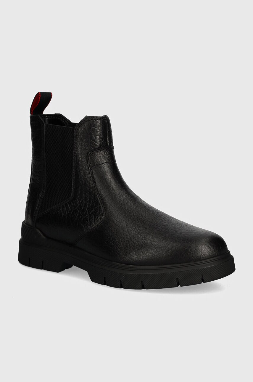 HUGO ghete chelsea de piele Ryan barbati, culoarea negru, 50523869