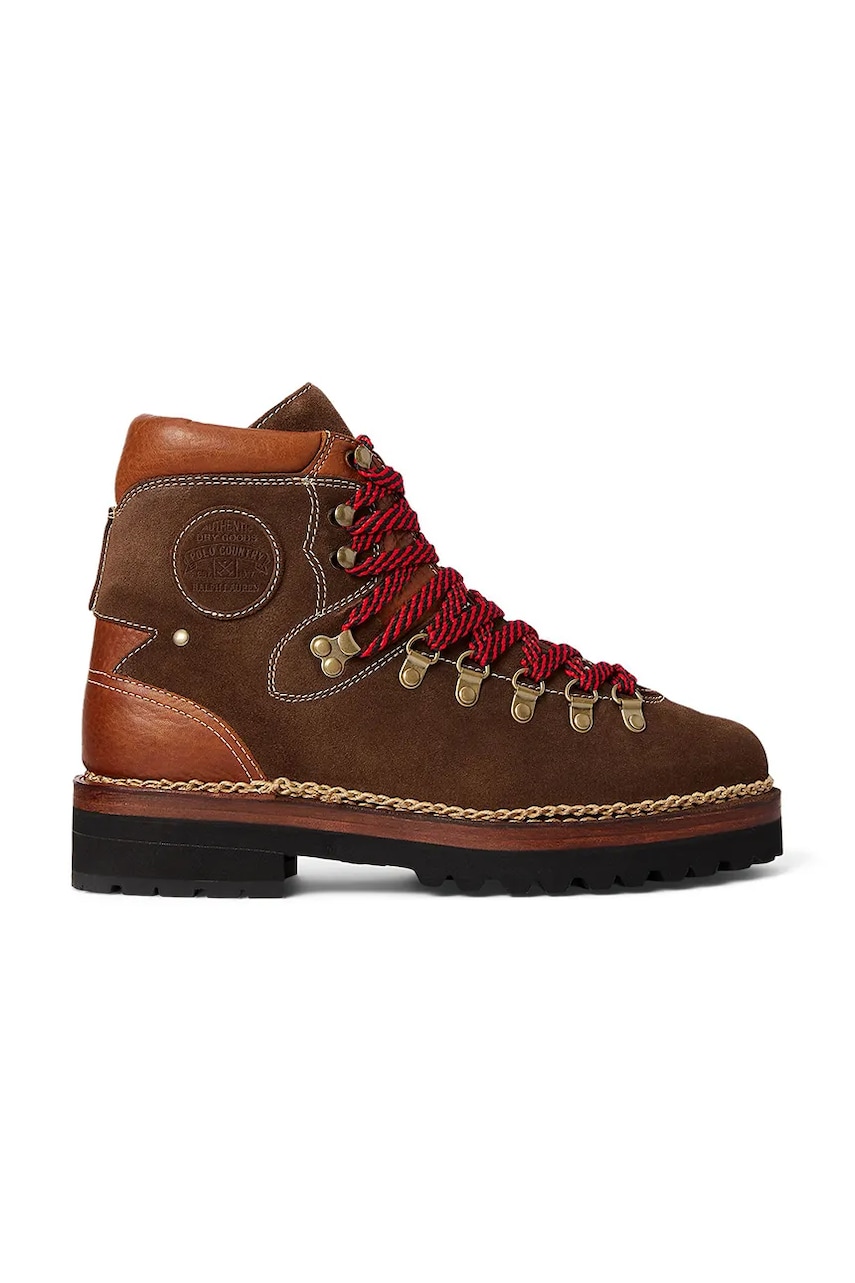 Levně Kožené zimní boty Polo Ralph Lauren Alpine Boot pánské, hnědá barva, 812845751002