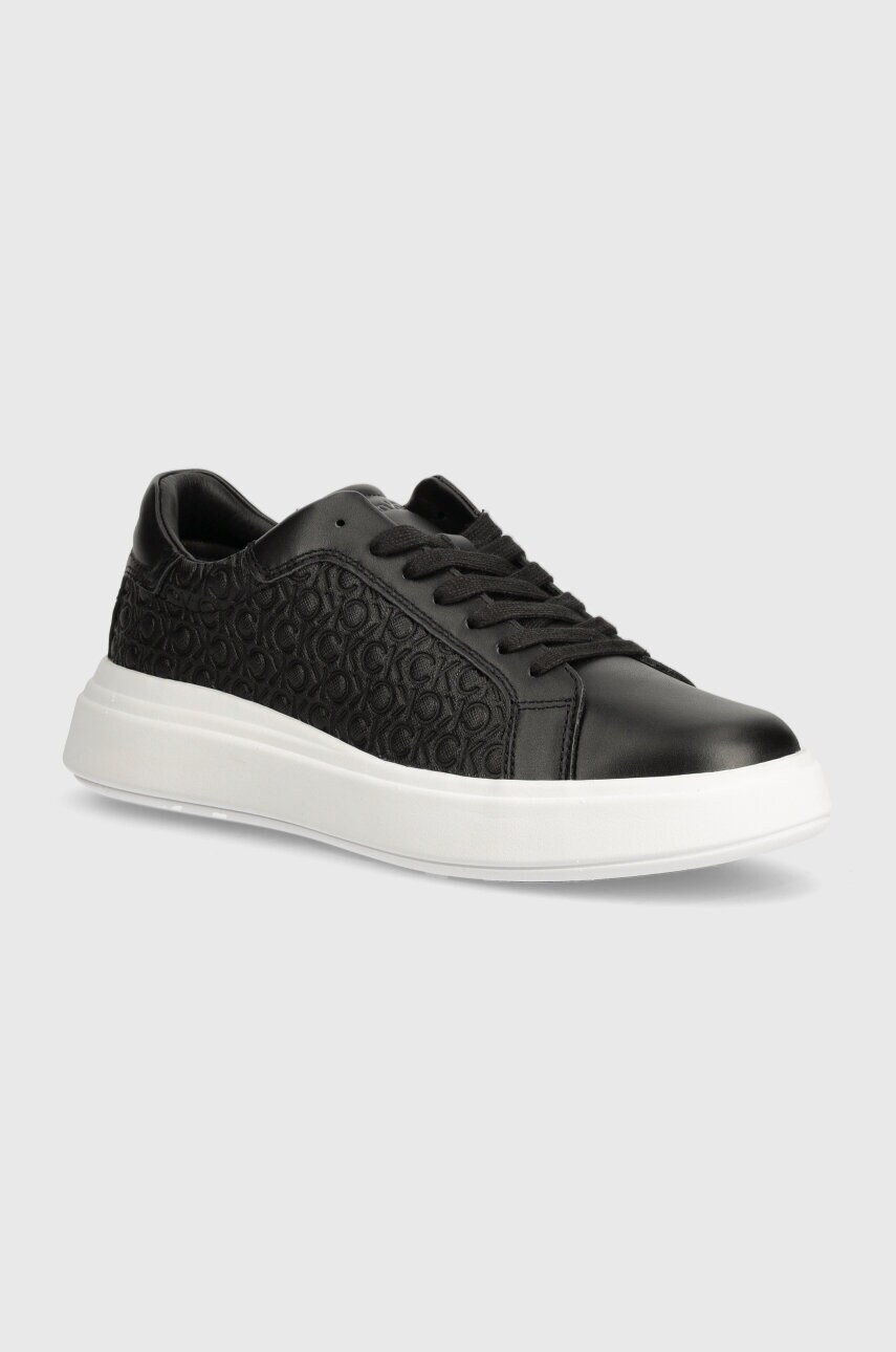 

Кожени маратонки Calvin Klein HM0HM01498 в черно LOW TOP LACE UP LTH MONO, Черен