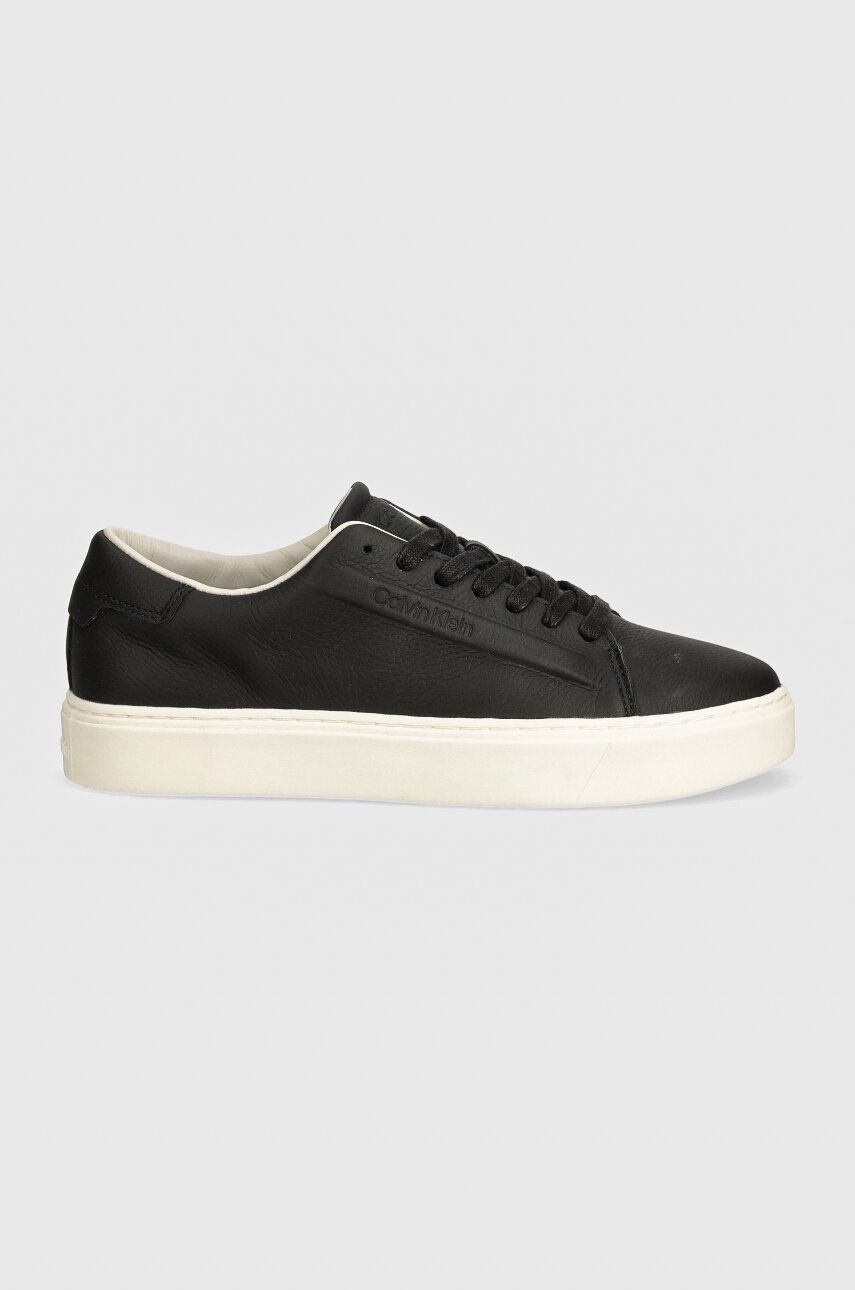 Kožne Tenisice Calvin Klein HM0HM01516 Boja: Crna, LOW TOP LACE UP LTH