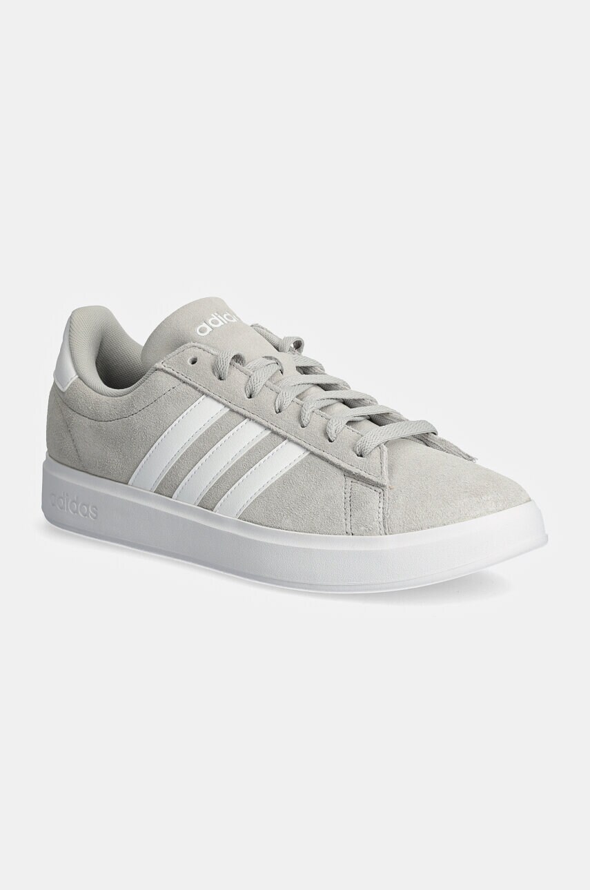 adidas sneakers din piele intoarsă Grand Court culoarea gri, ID2970