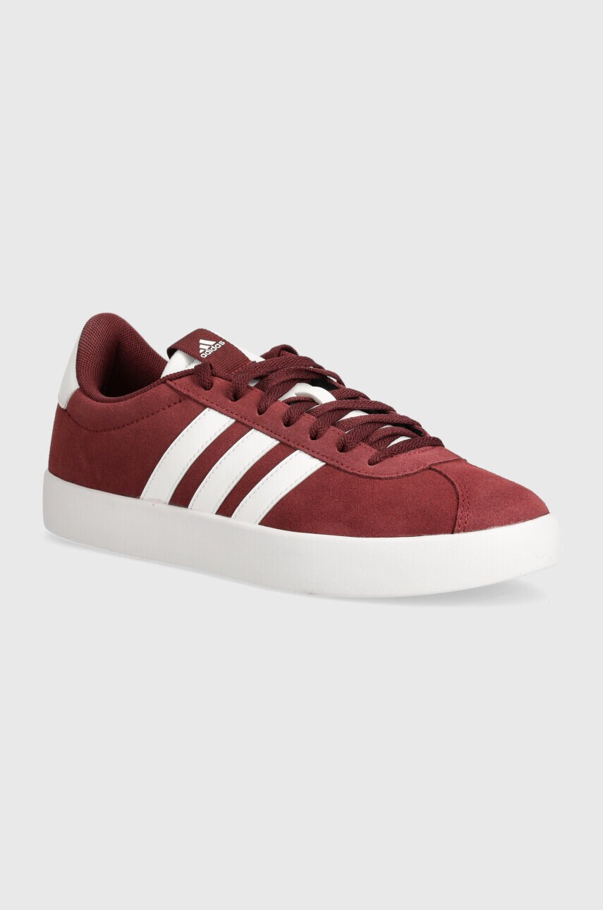 adidas sneakers din piele întoarsă VL Court 3.0 culoarea bordo, IF4457