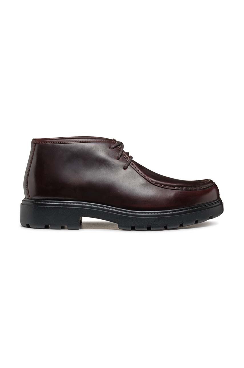 Geox pantofi de piele U SPHERICA EC7 barbati, culoarea maro, U46FRD 0003Z C7011