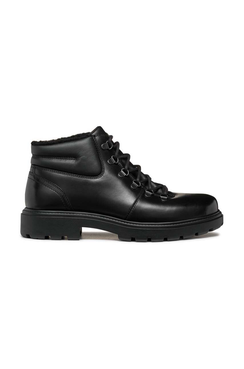 Geox ghete de piele U SPHERICA EC7 barbati, culoarea negru, U46FRE 0003Z C9999 Geox ghete de piele U SPHERICA EC7 barbati, culoarea negru, U46FRE 0003Z C9999