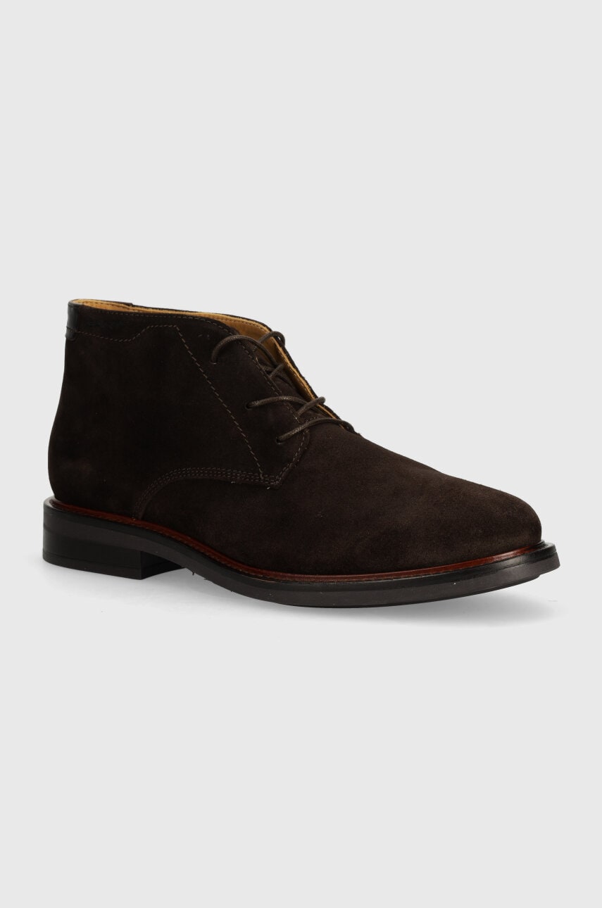 Gant pantofi de piele intoarsa St Fairkon barbati, culoarea maro, 29643758 G399 Gant pantofi de piele intoarsa St Fairkon barbati, culoarea maro, 29643758 G399