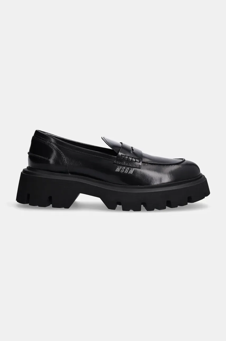 Кожаные мокасины MSGM мужские цвет чёрный 3740MS153 513 Кожаные мокасины MSGM мужские цвет чёрный 3740MS153 513