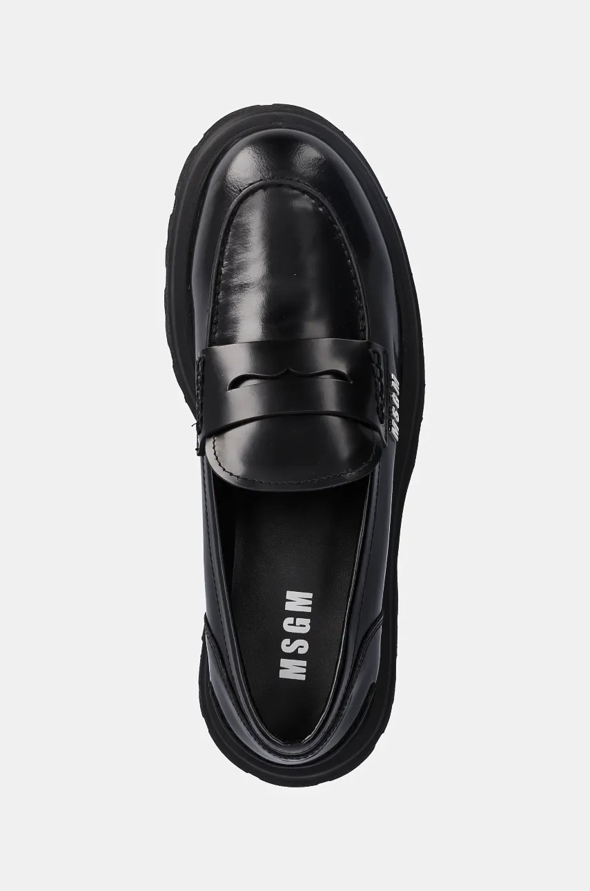 Δερμάτινα μοκασίνια MSGM χρώμα: μαύρο, 3740MS153 513 φωτογραφία