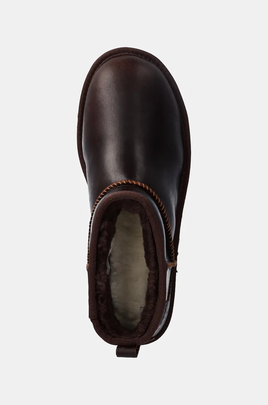 Kožené snehule UGG Classic Ultra Mini Lthr Regen