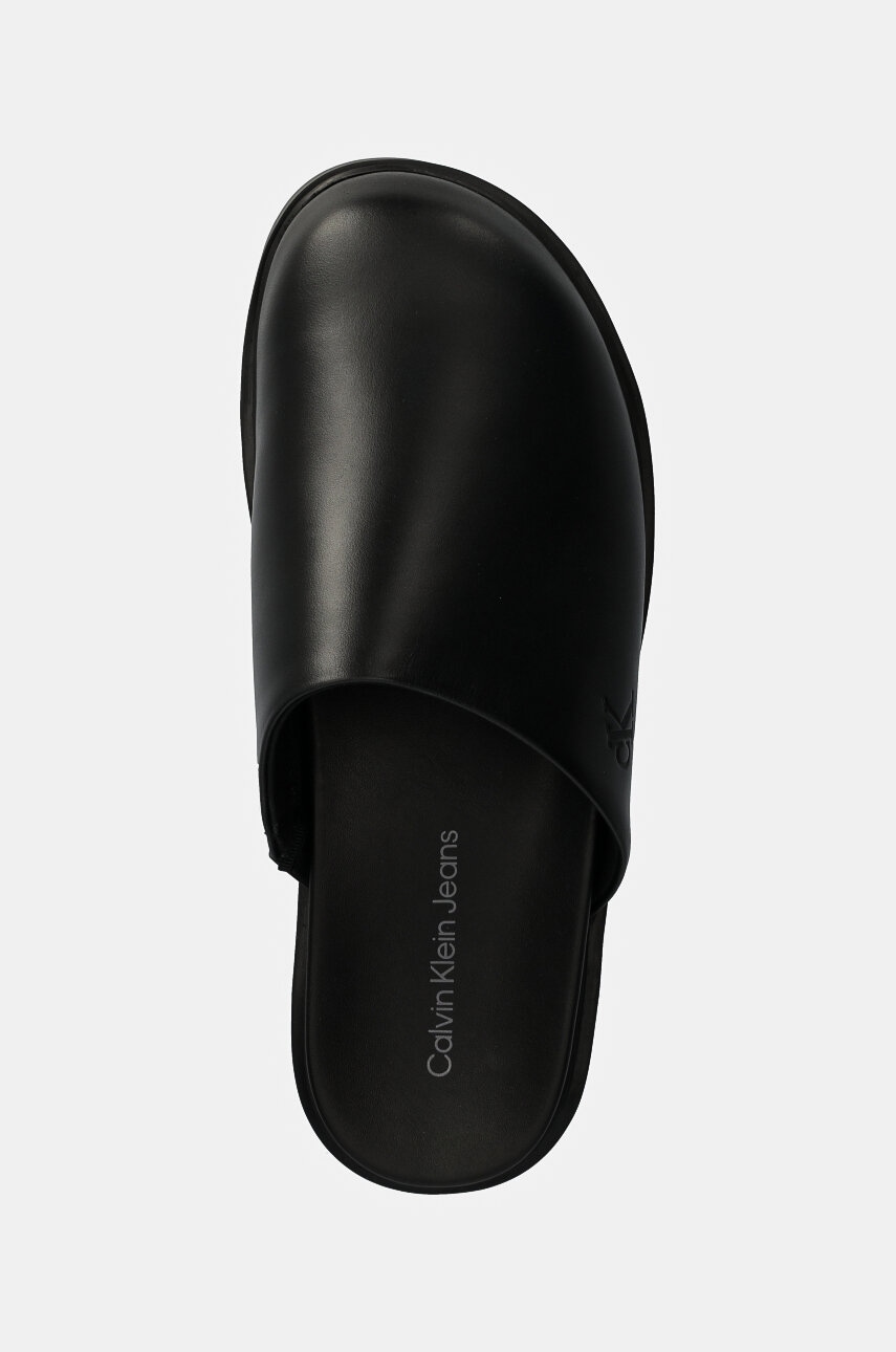 Шкіряні шльопанці Calvin Klein Jeans HOME CLOG LTH чоловічі колір чорний YM0YM01181 