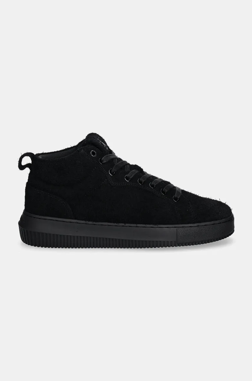 Замшевые кроссовки Calvin Klein Jeans CHUNKY CUPSOLE HIGH SUEDE цвет чёрный YM0YM01128 Замшевые кроссовки Calvin Klein Jeans CHUNKY CUPSOLE HIGH SUEDE цвет чёрный YM0YM01128