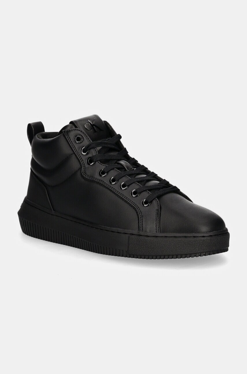 Levně Kožené sneakers boty Calvin Klein Jeans CHUNKY CUPSOLE CLEAN HIGH černá barva, YM0YM01120