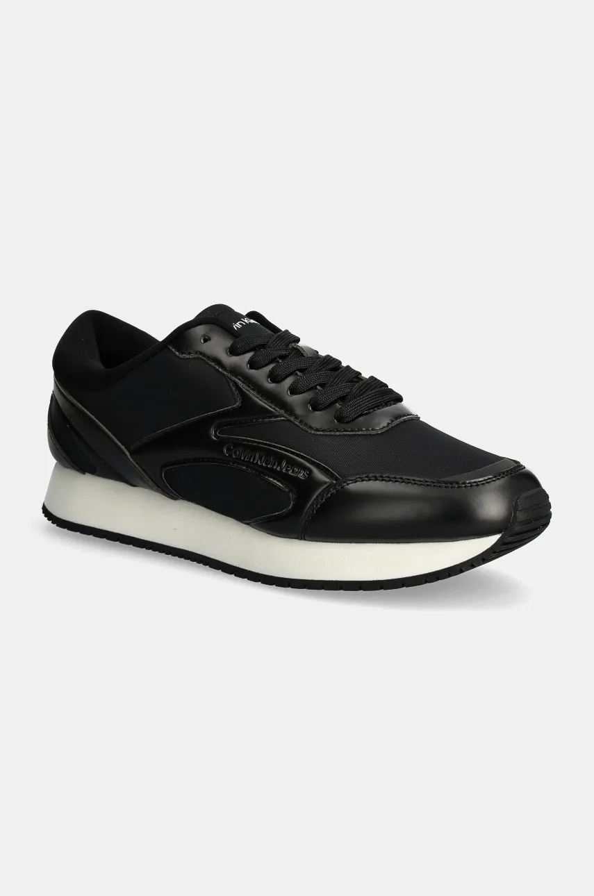Levně Sneakers boty Calvin Klein Jeans RETRO RUNNER MULTILAYER černá barva, YM0YM01117
