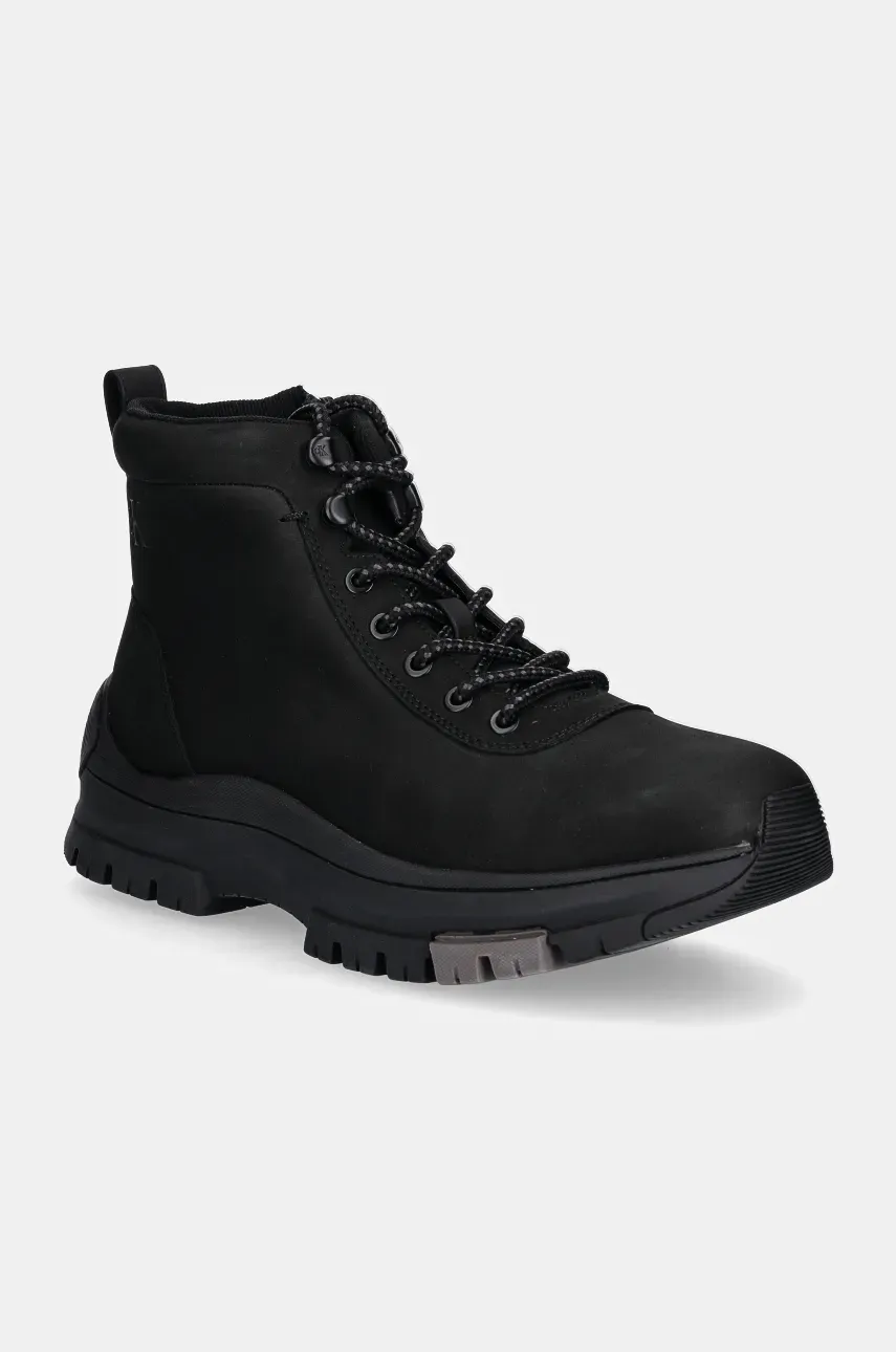 

Кожени туристически обувки Calvin Klein Jeans HYBRID WP BOOT LACEUP REBELLIOUS в черно YM0YM01077, Черен