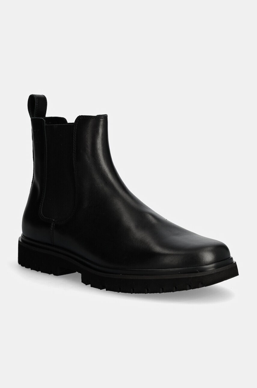 Levně Kožené boty Calvin Klein Jeans EVA BOOT MID CHELSEA UNIFORM DR pánské, černá barva, YM0YM01072