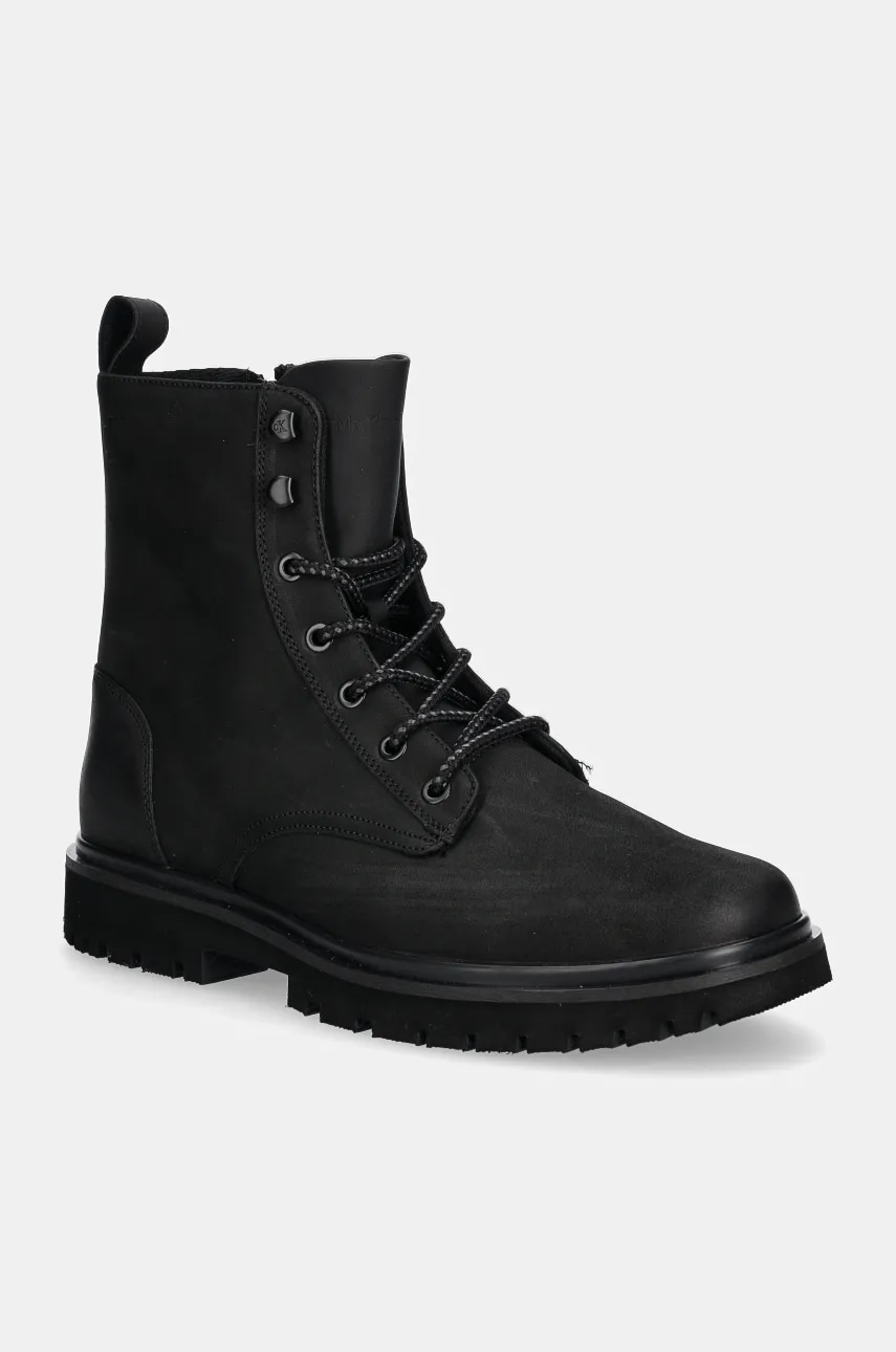 Levně Boty Calvin Klein Jeans EVA BOOT MID LACEUP REBELLIOUS pánské, černá barva, YM0YM01071