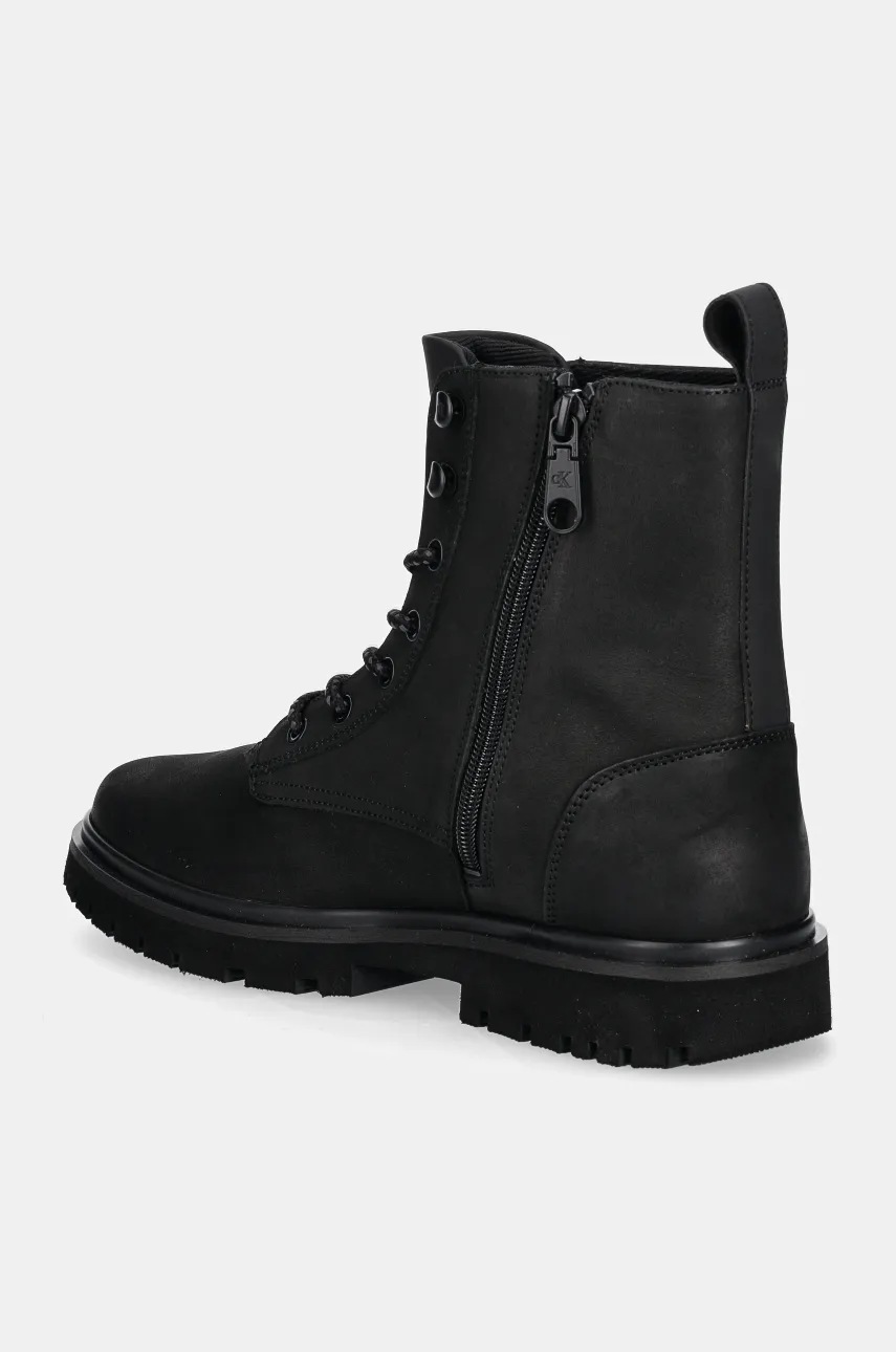 Παπούτσια Calvin Klein Jeans EVA BOOT MID LACEUP REBELLIOUS χρώμα: μαύρο, YM0YM01071 φωτογραφία