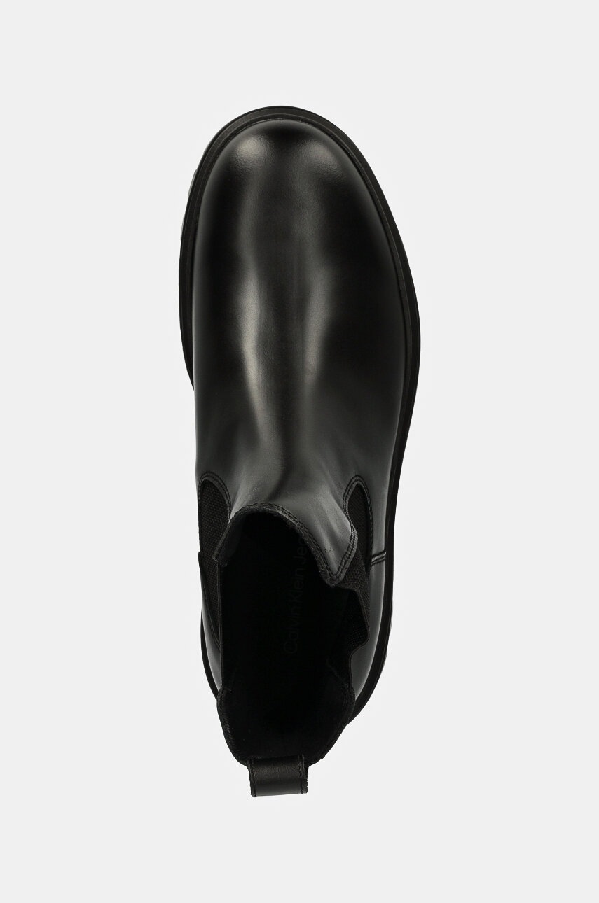 Шкіряні черевики Calvin Klein Jeans LUGGED CHELSEA BOOT LTH чоловічі колір чорний YM0YM01069 
