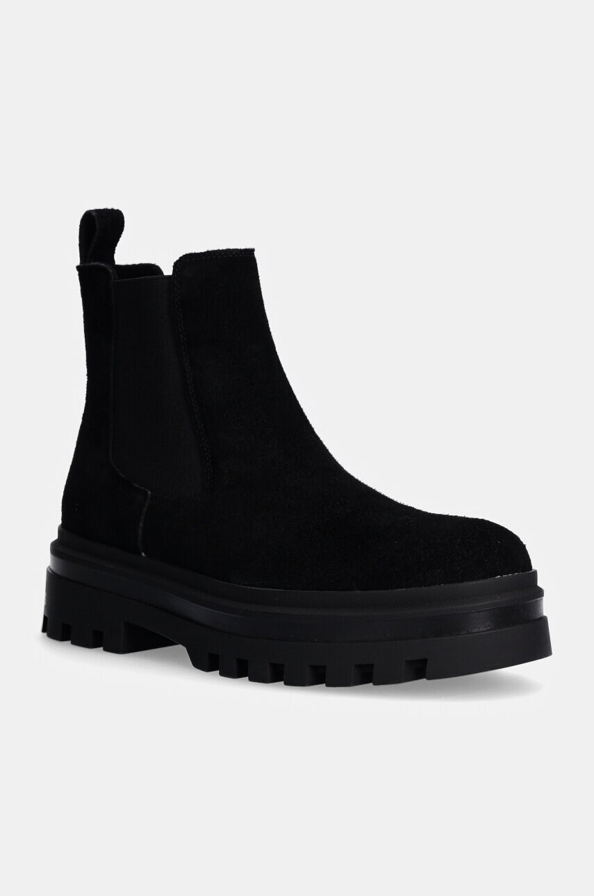 Levně Kožené kotníkové boty Calvin Klein Jeans LUGGED CHELSEA BOOT HR SU pánské, černá barva, YM0YM01067
