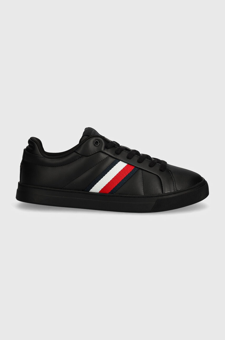 Αθλητικά Tommy Hilfiger ICON COURT LTH STRIPES χρώμα: μαύρο, FM0FM05163 φωτογραφία
